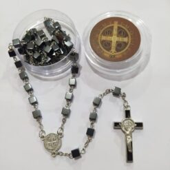 Terço Hematita bolinha quadrada com fecho