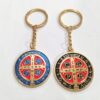 Chaveiro Medalha de São Bento Grande Colorida Luxo 4 cm