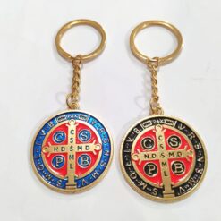 Chaveiro Medalha de São Bento Grande Colorida Luxo 4 cm