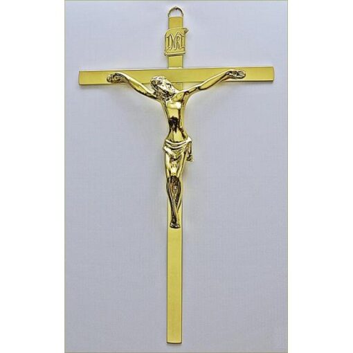 Crucifixo Dourado para Parede com Cristo