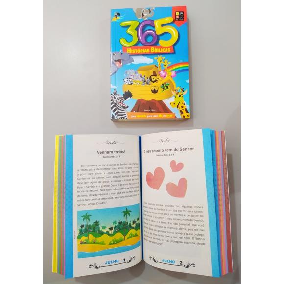 Kit 02 Livros Infantil 365 Histórias Bíblicas Para Ler e Ouvir +