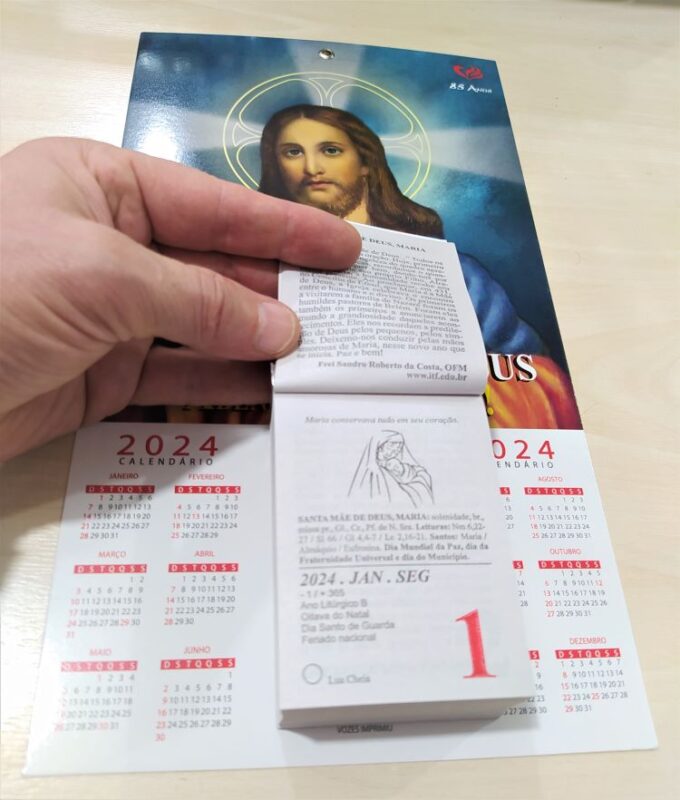 Folhinha do Sagrado Coração de Jesus CALENDÁRIO 2024 Folhinha do Sagrado Coração de Jesus CALENDÁRIO 2024